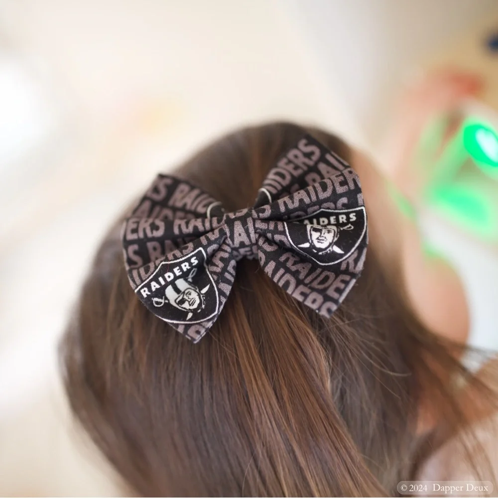Handmade Sports Bow | Las Vegas Raiders Football Fans
